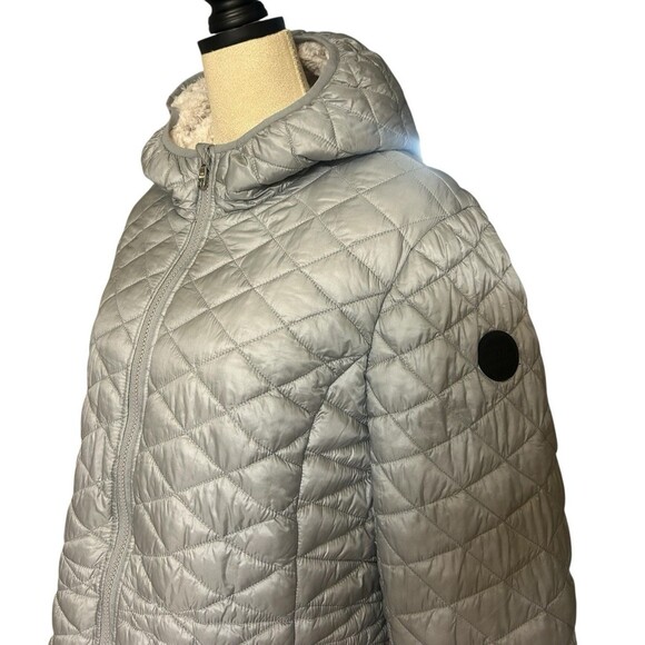 Steve Madden Glacier Shield  Insulated Womens XL Silver Hoodie Faux Fur Lined - Picture 5 of 16